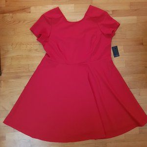 Red Ponte Fit and Flare Dress